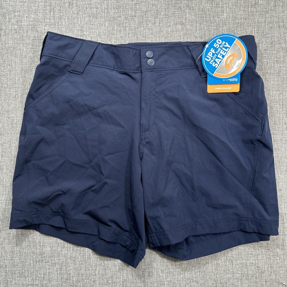 Columbia PFG Women's Coral Point III Navy Omni-Shade Short Sz 14 7" UPF 50 $55